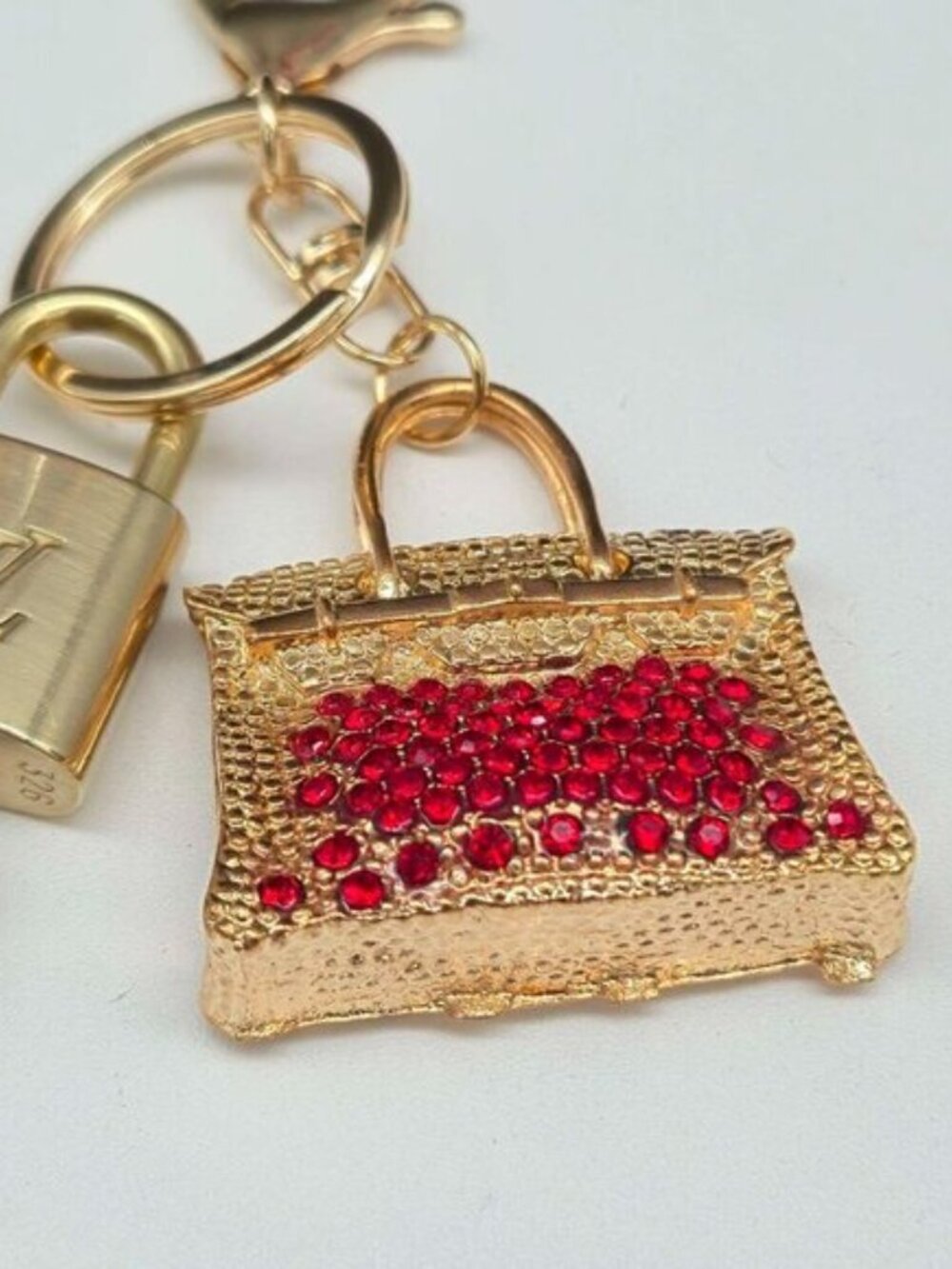 Authentic Louis Vuitton Gold Padlock & Key 🔒 LV Bag Charm Unbranded Keychain - Picture 4 of 10